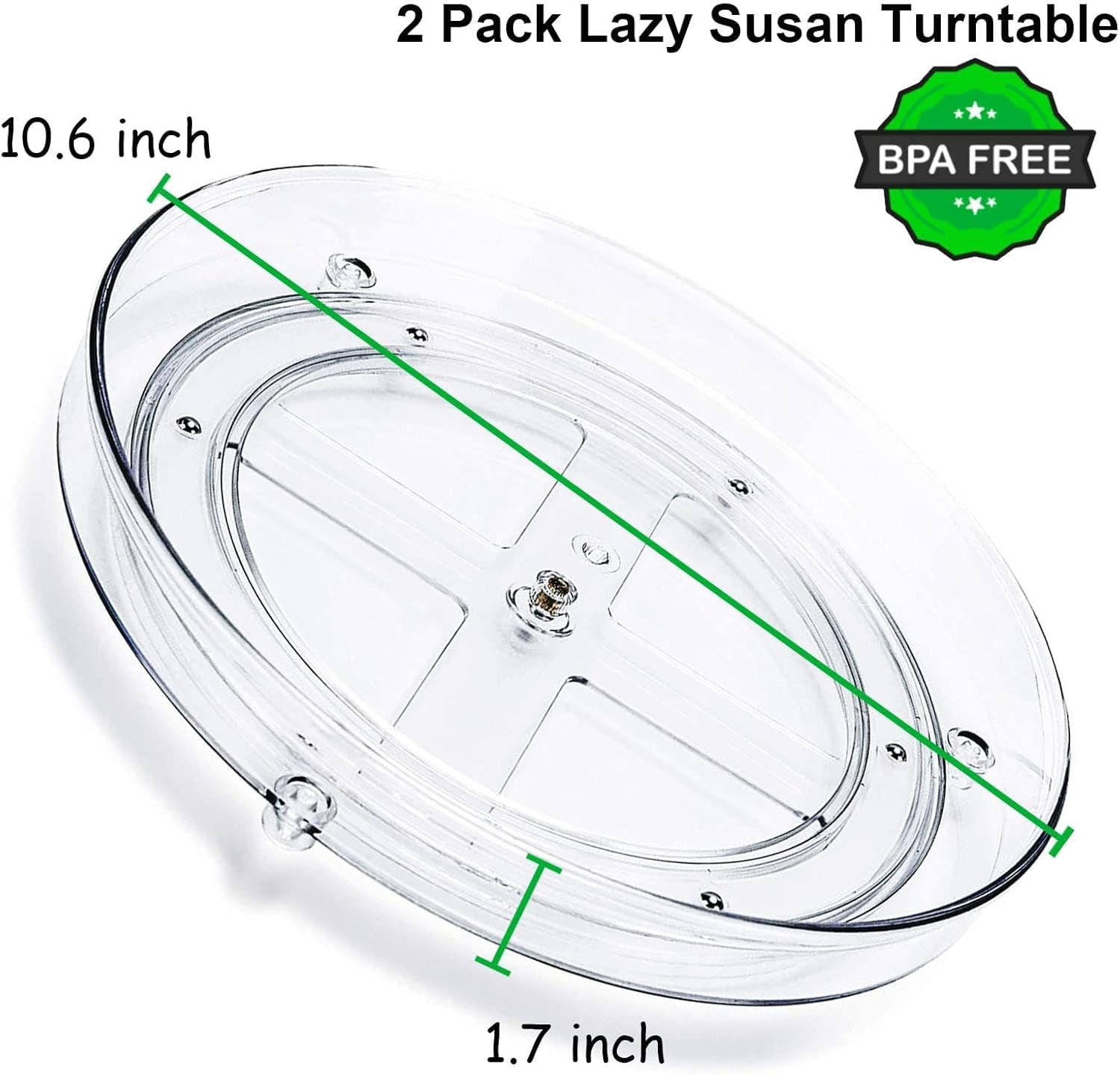 2-Pack Lazy Susan Turntable Organizer, 10.6" — Rotating Storage for Pantry & Cabinets
