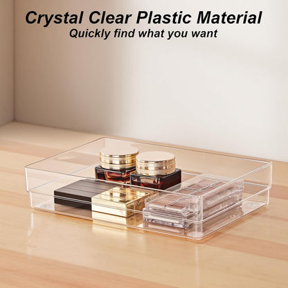 7-Piece Drawer Organizer Set – Clear, Non-Slip, Multi-Size Storage Trays